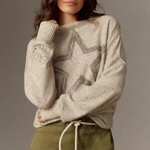 Anthropologie Pilcro Cashmere Speckled Star Motif Sweater NWOT